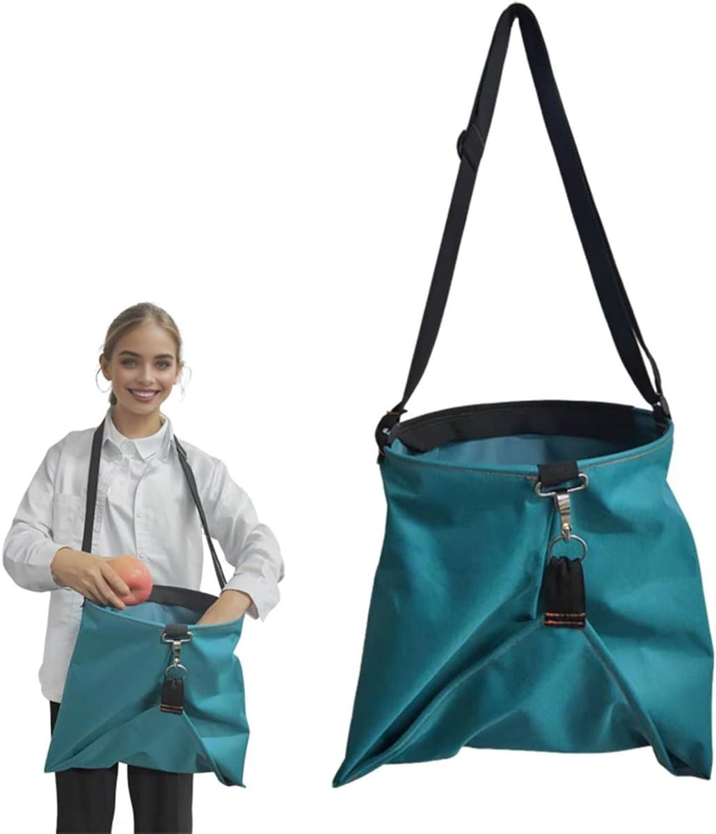Tuinschort Oogsten - Fruitplukzak Tuintas - Buitenwerk Tuinieren - Snelsluiting Zakken - 40x38x28 cm - Groen — afbeelding 1