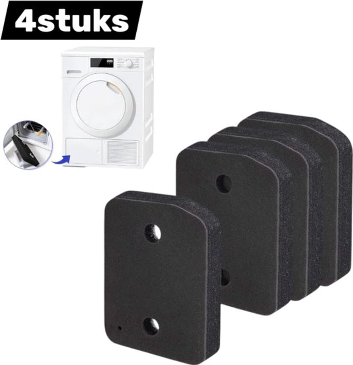 REWYTAZ-4 stuks- Droger Filter Sponsfilter - voor Miele 9164761 Warmtepompdroger - 207 x 157 x 30 mm Droger Pluizenfilter Sponsfilter - voor Wasdrogers - Basisfilter - mat zwart — afbeelding 1
