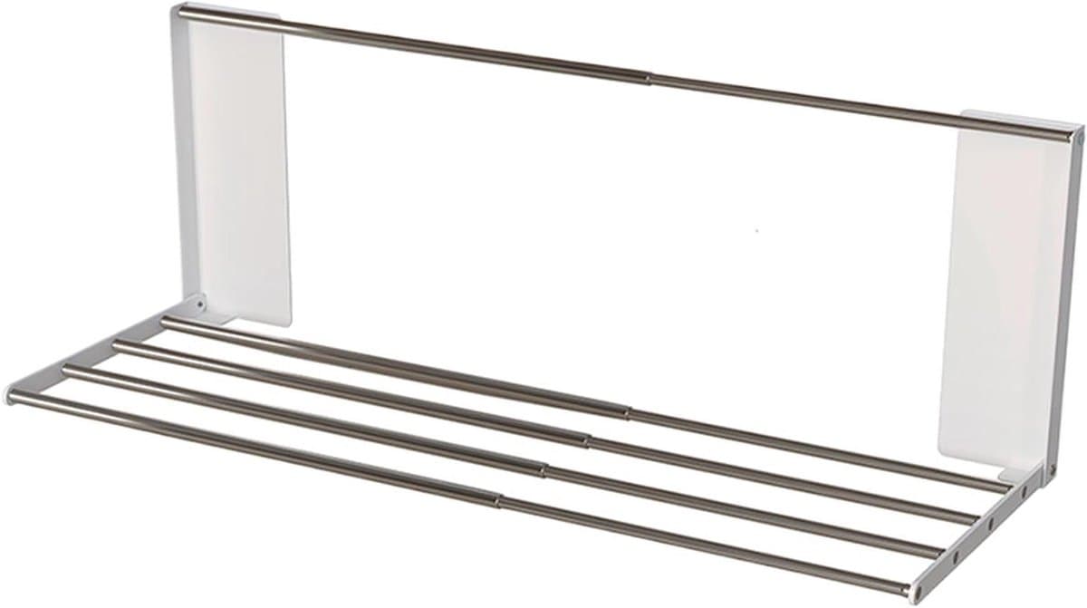 Magnetisch wasmachine-rek, telescopisch wasrek, ruimtebesparend voor badkamer, slaapzaal, appartement, multifunctionele opbergoplossing voor schone kleding — afbeelding 1