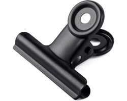 Set 10 Metalen Bulldogclips 75mm - Stevige Binderclips voor Papier, Foto's en Kantoor - Zwart