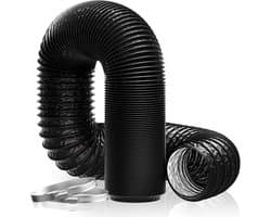 Afvoerslang - Ventilatieslang Flexibel - Mobiele Airco - Hittebestendig Materiaal - 2.5 Meter - Zwart