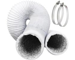 Dailygoods- Afvoerslang 100 mm Flexibel - Aluminium/PVC - Slangklemmen - Ventilatieslang - Wasdroger/Airco - 3 meter lengte