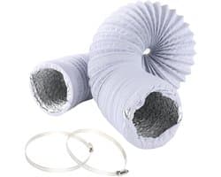 Afvoerslang - Ventilatieslang - Mobiele Airco - Inclusief Klemmen - 3 Meter - Wit