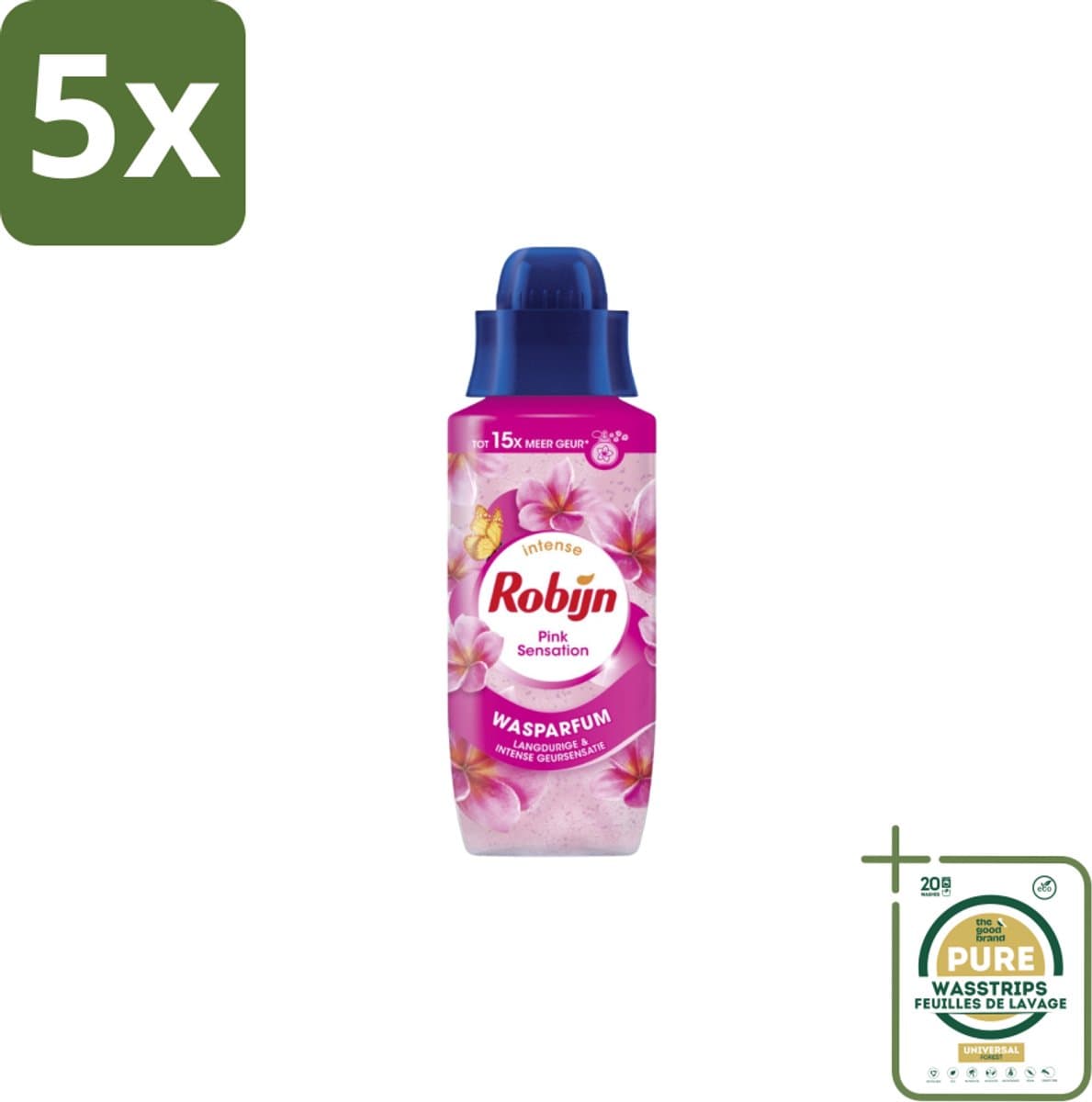5 x Robijn Wasparfum Pink Sensation 324 ml - Grootverpakking - Wasparfum - Wasgeur - Geurboost - Wasmiddel - Wasgeur Intensief — afbeelding 1