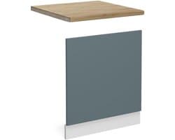 Vaatwasserfrontpaneel met Werkblad 60 cm Blauw-grijs/Wit - Naadloze Keukenintegratie