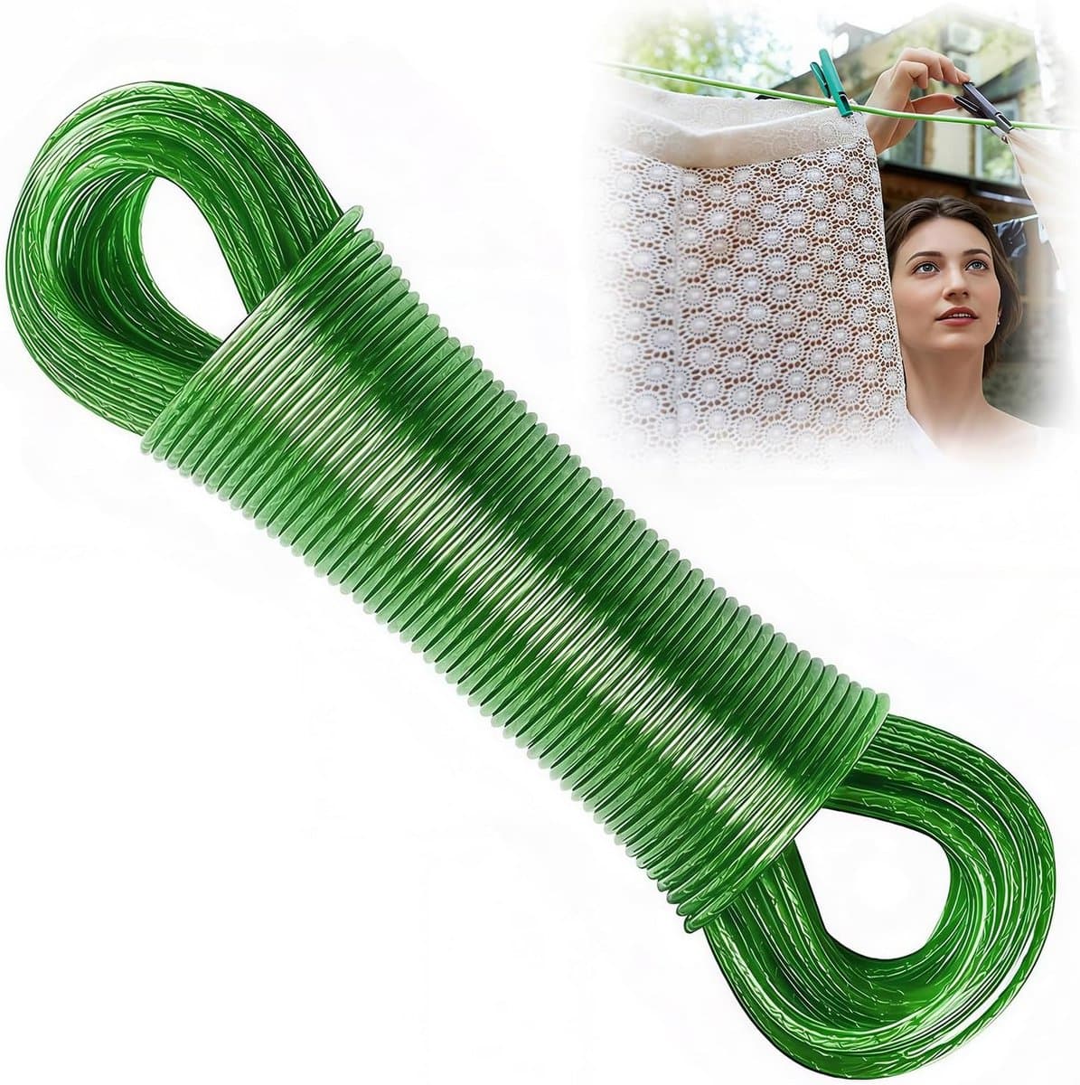 30 Meter Sterk Waslijn Touw met Stalen Kern voor Buiten en Tuin — afbeelding 1