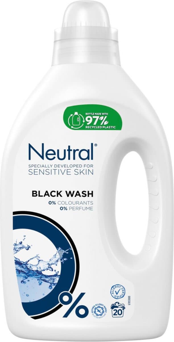 Neutral - Vloeibaar Wasmiddel Zwart - 1 liter - 20 wasbeurten — afbeelding 1