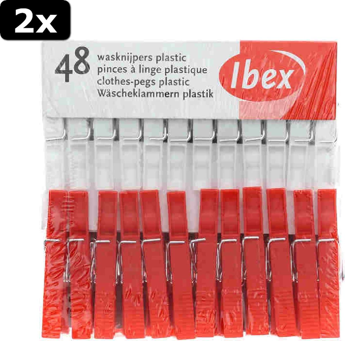 2x Ibex wasknijpers 48 stuks plastic — afbeelding 1