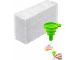 IJszakken Set - Transparant - 50 Stuks - Met Siliconen Trechter - Voor Gezonde Snacks en Desserts