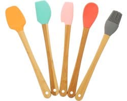 1set Kleurige Bakgereedschappen Silicone Spatula Met Hittebestendige Handvatten Voor Gemakkelijk Bakken Decoreren Van Taarten Desserts