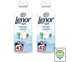 2 x Lenor Light - Wasverzachter - Katoen - Fris & Zacht - 42 Wasbeurten - Grootverpakking - Vaatwasstrips - Wasverzachter Katoen - Wasverzachter Fris - Wasverzachter Katoen Bloesem - Wasverzachter Milde Geur - Wasverzachter 0% Kleurstoffen