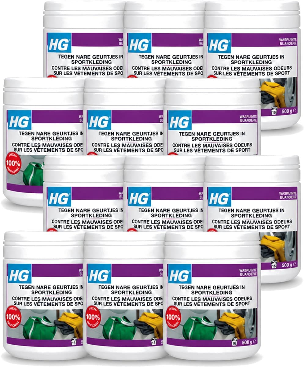 12 x HG - Wasruimte - Tegen Nare Geurtjes In Sportkleding - Wasmiddeltoevoeging - 500 g - Voordeelverpakking - 12 stuks — afbeelding 1