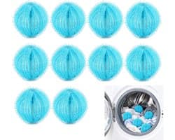 Anti-haarballen voor de wasmachine, 10 stuks, nylon, blauw