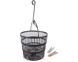 Orion - Wasknijpers - 50 stuks - Opvouwbare Mand - Grijs en Beige