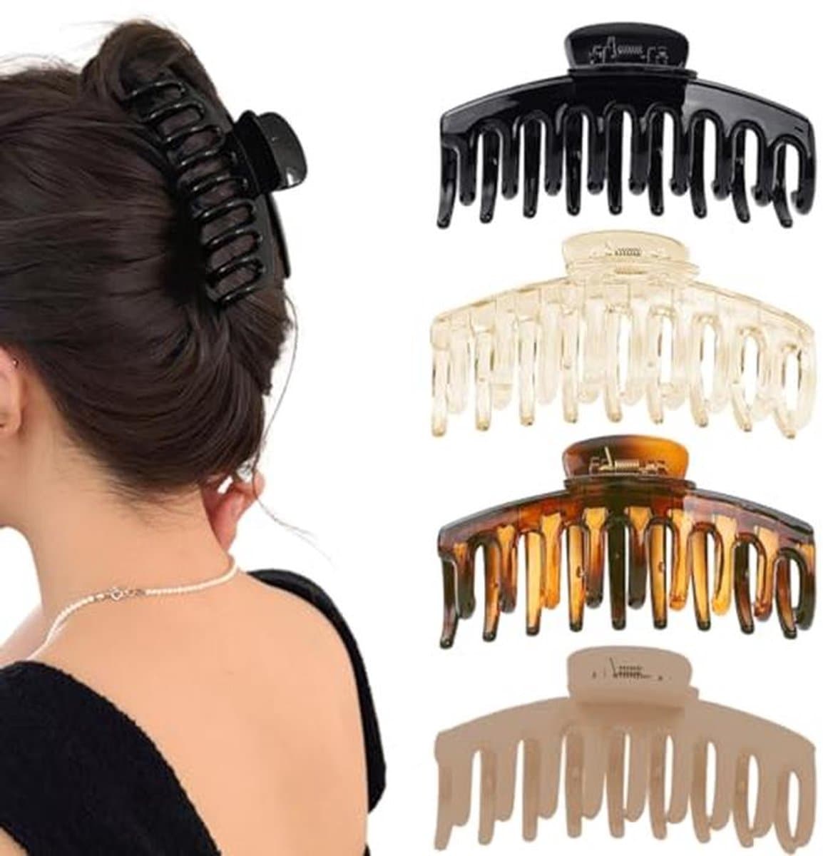 Grote Antislip Haarklemmen - Vintage Klauwclips voor Dikker Haar — afbeelding 1