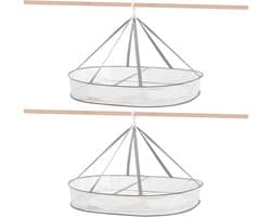 2-delige 1-lagige Opvouwbare Kledingdroogrek – 31,5 inch Gaasachtige Hangende Droger, Ruimtebesparend voor Truien, Waskleding, Met Interne Fixatie, Binnen & Buiten — afbeelding 1