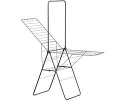 Wasrek - Droogrek Inklapbaar - 28 meter drooglengte - Zwart – Bodo — afbeelding 1