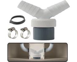 Allecta - Dubbele Y-adapter voor afvoer vaatwasser en wasmachine, Ø 40 mm uitgang, Ø 18,24 mm ingang, inclusief slangklemmen - Duurzaam en robuust - Keukenapparatuur accessoire.