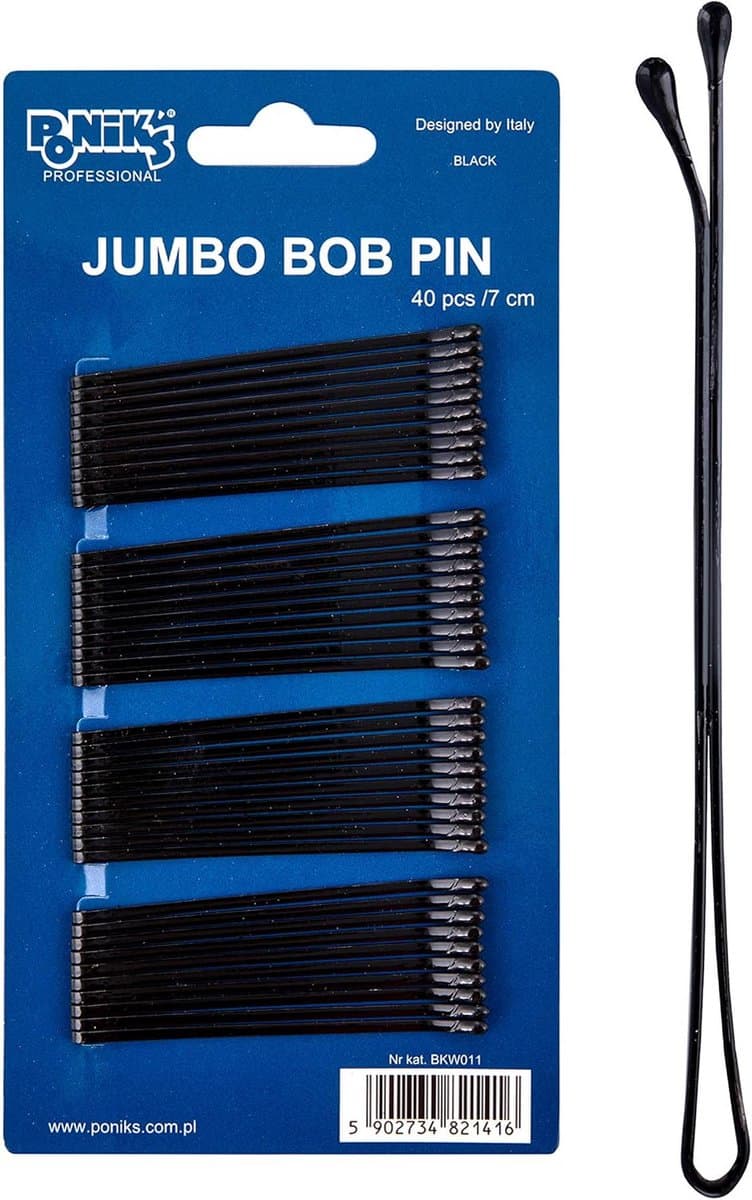 40x Zwarte Metalen Haarspelden 7 cm - Rechte Bobby Pins voor Kapsels — afbeelding 1