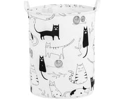 Dierenkattenpatroon - Opvouwbare wasmand - Geschikt voor kinderkamers - Unisex - Draagbare hoge opvouwbare schattige wasmand - Opbergrek - Opbergmand voor kinderkamers met handvat