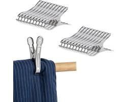 Wasknijpers van roestvrij staal, 9 cm, grote wasknijper, metaal, geschikt voor strandstoelen, dikke dekbedden, kleding en lakens, wasknijpers