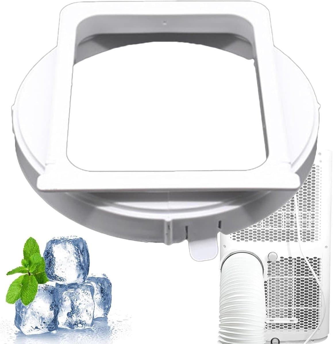 Koppelstuk Mobiele Airco Afvoerslang - Ø150mm - Conditioner Uitlaatslang Connector - Airconditioning-afvoerslangadapter - Afvoerslang adapter - Slangverlenging - Ronde Verbindingsstuk - Accessoires Voor Mobiele Airconditioning - Wit — afbeelding 1