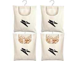 Wasknijperzak - Knijperhouder - Wasknijpers Opbergen - Grote Capaciteit - 32x28 cm - Beige