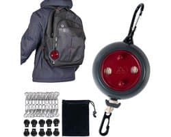 Intrekbare Waslijn - Drogend Touw - Ruimte Besparen - Inclusief Knijpers - 10 Meter - Rood