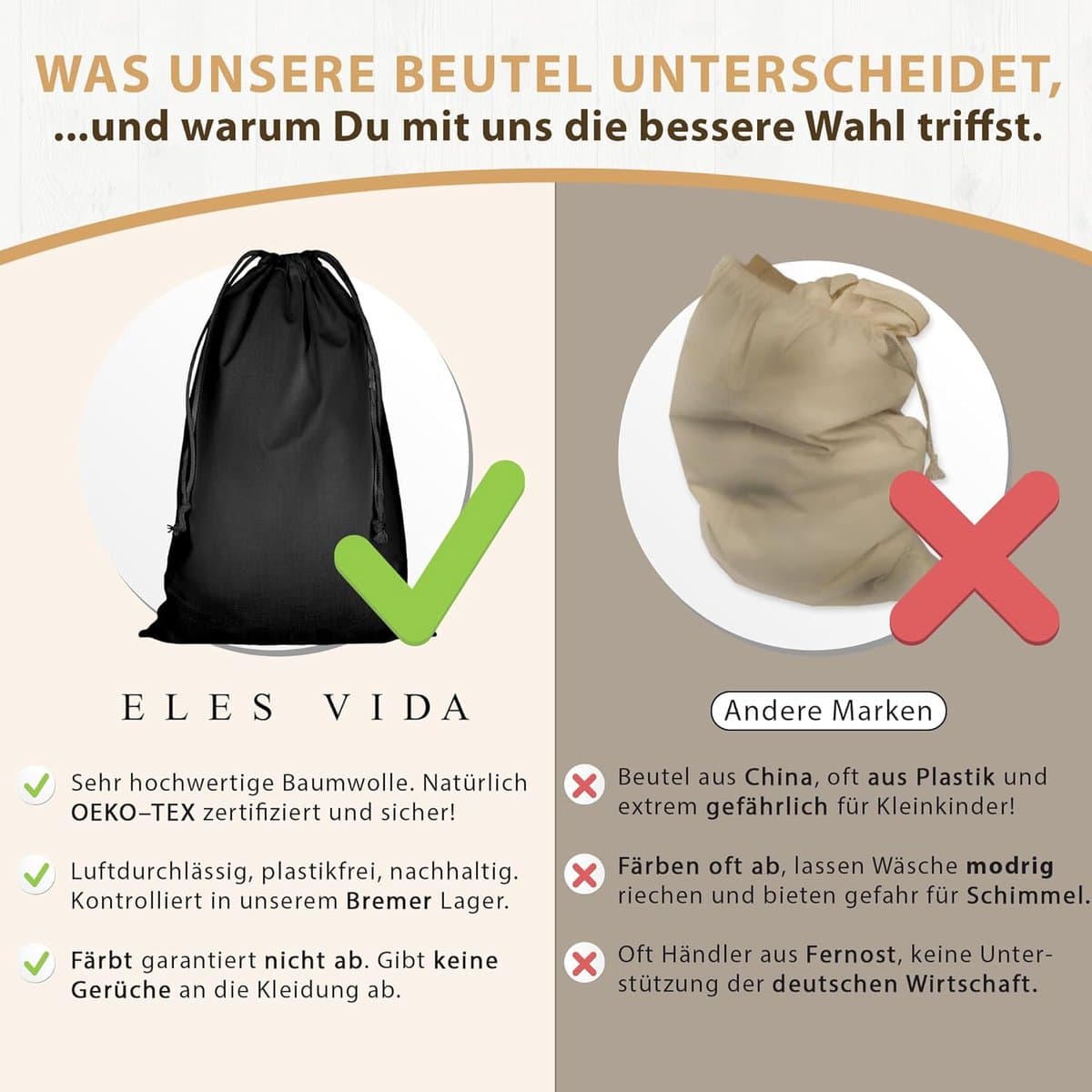 Waszakken - 100% Katoen - Extra Grote Afmetingen - Duurzaam en Ademend - Voor Kleding en Opberging — afbeelding 1