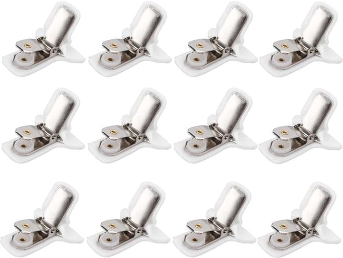 Gewatteerde Troosterclips - Dekbedclips voor Dekenbevestiging - Witte Clips - Voorkomt Verschuiven - Ideaal voor Beddengoed - 12 Stuks — afbeelding 1
