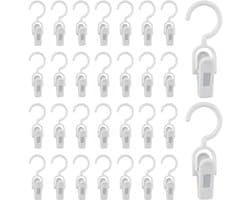 Solidchoice - Set van 30 Plastic Kledingknijpers met Haakjes
