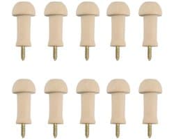 Solidchoice- Houten Shaker Peg - 10 Stuks - Duurzaam - Herbruikbaar - Voor Kleding/Hoezen - Ideaal voor Thuis/Office - Wandhaak