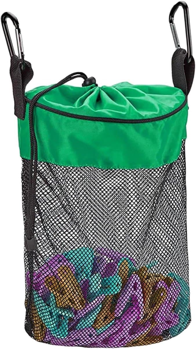 Wasknijper Tas - Wasgerei Opberger - Buiten Wassen - Mesh Structuur - 30x20 cm - Groen — afbeelding 1