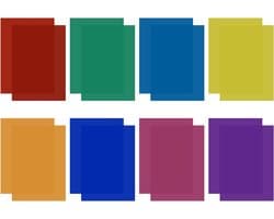 16 transparante gekleurde kunststoffolie, gelfilter, kleurcorrectiefolie, raamkleurfolie, geschikt voor fotostudio, feestdecoratie (29,7 x 21 cm)