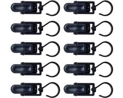 Knijphangers - Zwart - 10,5 x 3,5 cm - 360° Draaibaar - Voor Binnen en Buiten