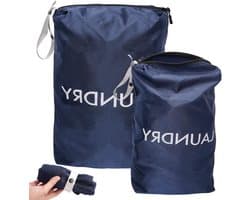 Reiswaszakken 2Pcs 45 x 60cm en 35 x 55cm, Waterdichte en Vouwbare Waszakken voor Vakantie en Kamperen, Ideaal voor Nat en Droog Wasgoed
