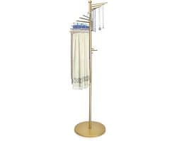 Sjaalhouder met 22 stangen - Vrijstaand spiralen ontwerp - Hoogte verstelbaar 150-170 cm - Ruimtebesparende organizer - ShopVlot
