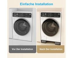 4-delige wasmachinemattenset, antislip en schokabsorberende mat, rubberen schokdemper, universeel model, Geschikt voor wasmachines en drogers, vermindert geluid en trillingen.