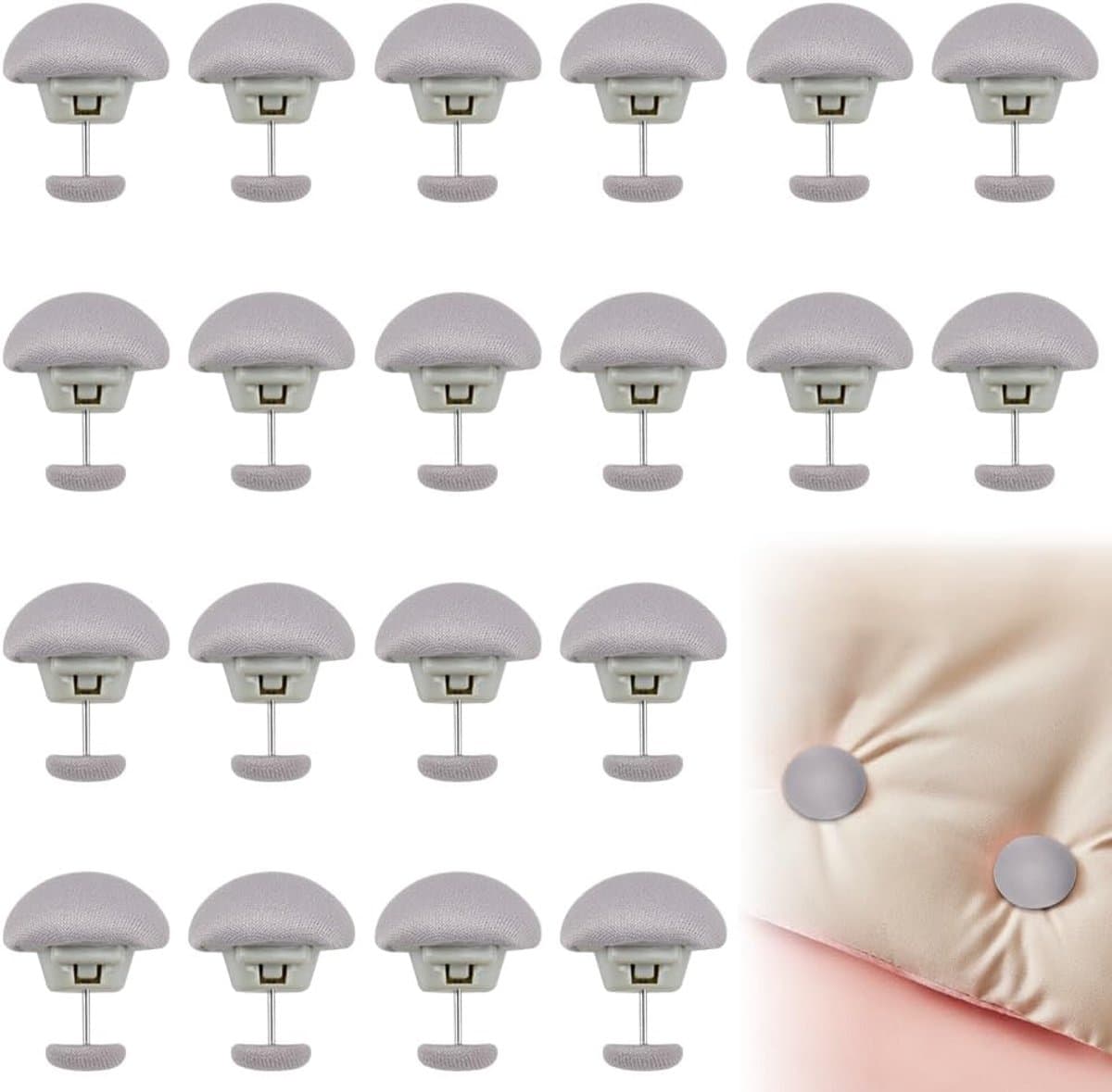 20 stuks Dekbedpinnen - Bed Sheet Holders - Quilt Clips - Dekbedovertrek Clips - Attachment Comforter - Quilt Fixing Clips - Om rommelige lakens te organiseren - Grijs — afbeelding 1