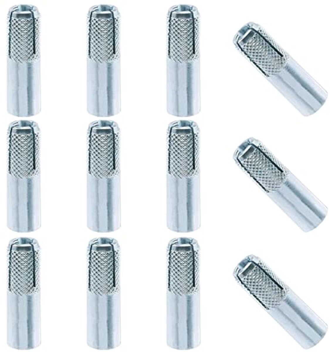 12 Stuks 3/8 Inch Gekartelde Drop-in Ankers van Premium Verzinkt Koolstofstaal voor Beton — afbeelding 1