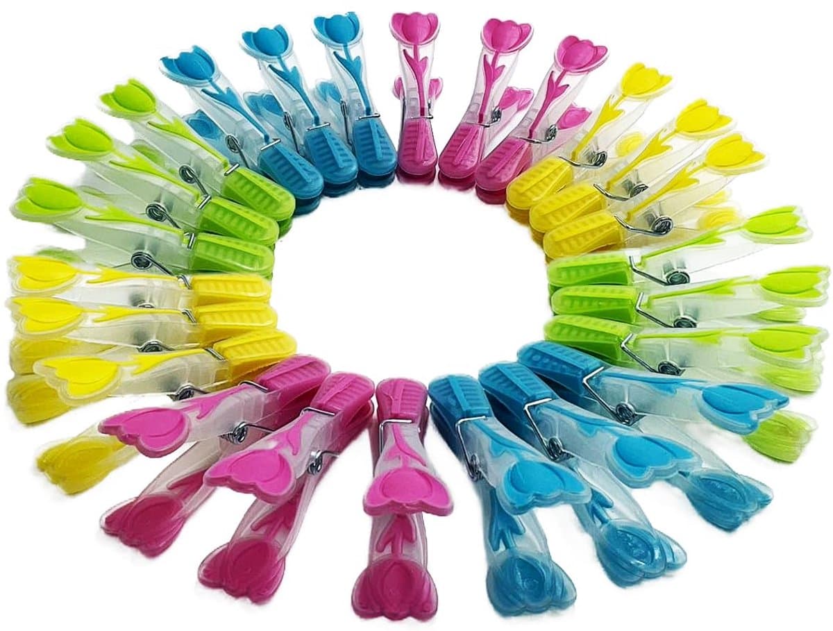 Ibenzoa® Veelzijdige Meerkleurige Wasknijpers met Zachte Grip voor Stabiel en Veilig Luchtdrogen van Kleding — afbeelding 1