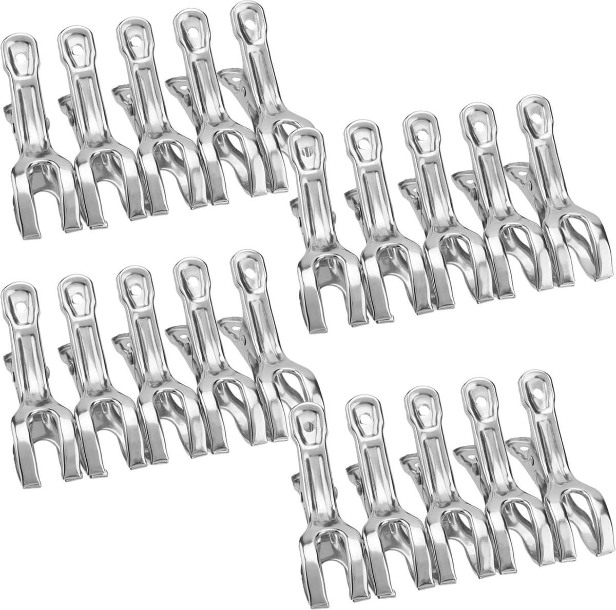 Roestvrijstalen handdoekklemmen - 20 stuks, 85 cm strandhanddoekclips, grote wasknijpers voor camping, windbestendig — afbeelding 1