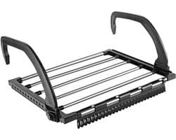Droogrek - Ophang Drookrek - Droogrek Balkon - Wasdroger - zwart, zilver - Radiatordroger - Inklapbaar - Hangdroger - Balkonwasdroger - 40 x 32 cm - Wasrek, Verwarming - Washouder voor Kleine Sokken
