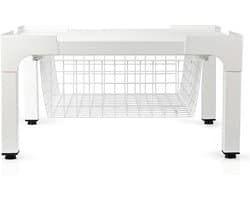 Nedis Wasmachine Verhoger met Mand - Opbouwmeubel - Wasmachine en Droger - 200 kg - Wit