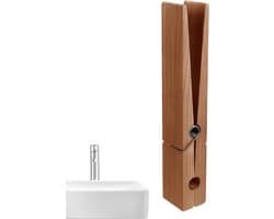 Houten Kledinghanger Clips - Grote Was Knijpers - Handdoeken Ophangen - Nooit Meer Markeringen - 30 cm - Zwart Walnoot