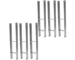 H-anker paaldrager - Paalhouder grondanker - Houtconstructies verstevigen - Verhoogde materiaaldikte 47 mm - 600 mm lengte - Zilver