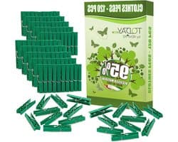 Wasknijpers - Kledingknijpers - Was ophangen - 95% Gerecycled Plastic - 120 Stuks - Groen