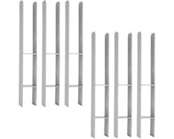 Paalanker H-model - Grondanker Palen - Houtconstructies Plaatsen - Verzinkt Staal Corrosiebestendig - 81x600mm 6 Stuks