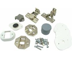 Wasmachine Deur Scharnier - Kastdeur Scharnier Kit - Apparaat Reparatie - Origineel Vervangingsonderdeel - 54885 g - Zilver