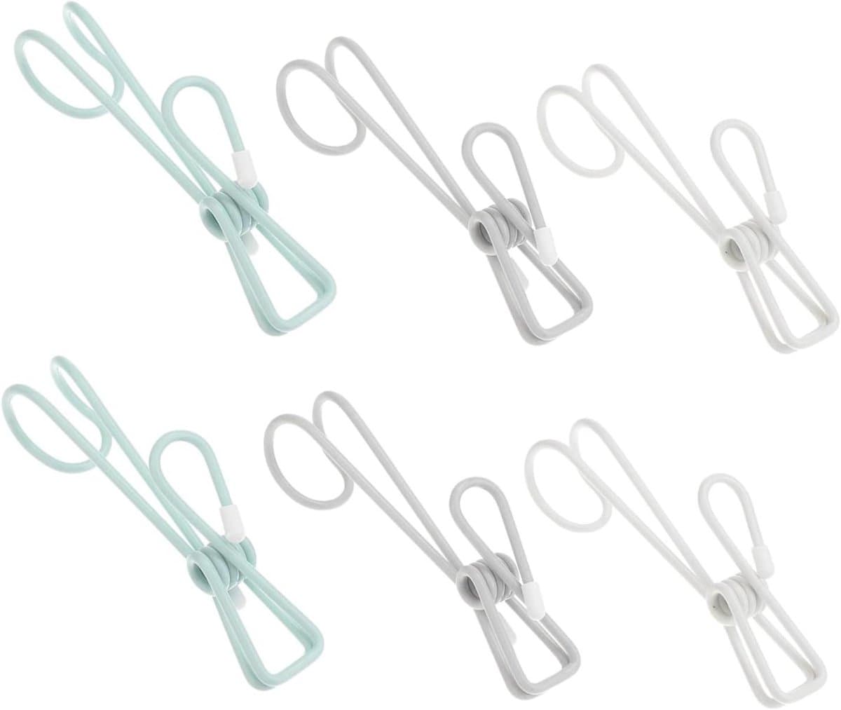 Draagbare Wasknijpers - Kledingclips - Kleding Ophangen - Winddicht Ontwerp - 6 Stuks - Wit — afbeelding 1